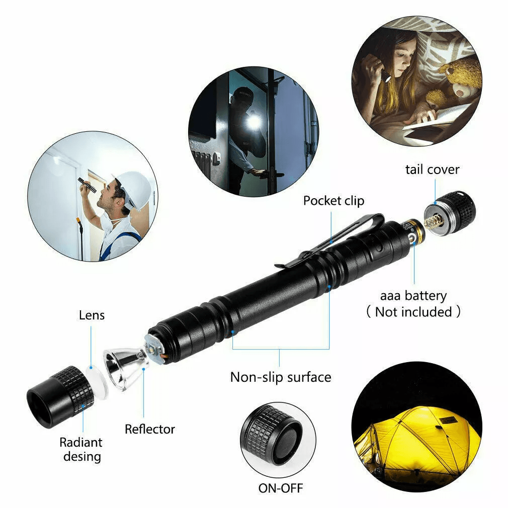 Tactical Flashlight Small LED Torch Light Mini Super Bright Penlight PocketSized Emergency Flashlig 2
