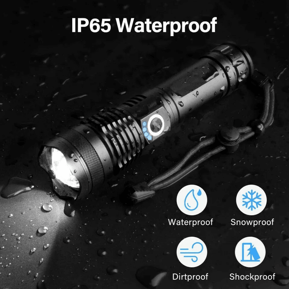 SuperBright LED Tactical Flashlight With Rechargeable Battery Waterproof Zoomable High Lumens Emerg 5