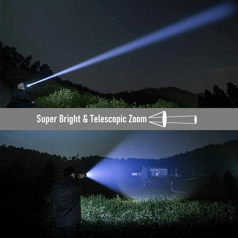 SuperBright LED Tactical Flashlight With Rechargeable Battery Waterproof Zoomable High Lumens Emerg 3