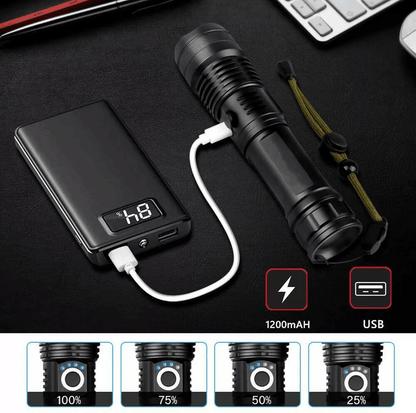 SuperBright LED Tactical Flashlight With Rechargeable Battery Waterproof Zoomable High Lumens Emerg 1