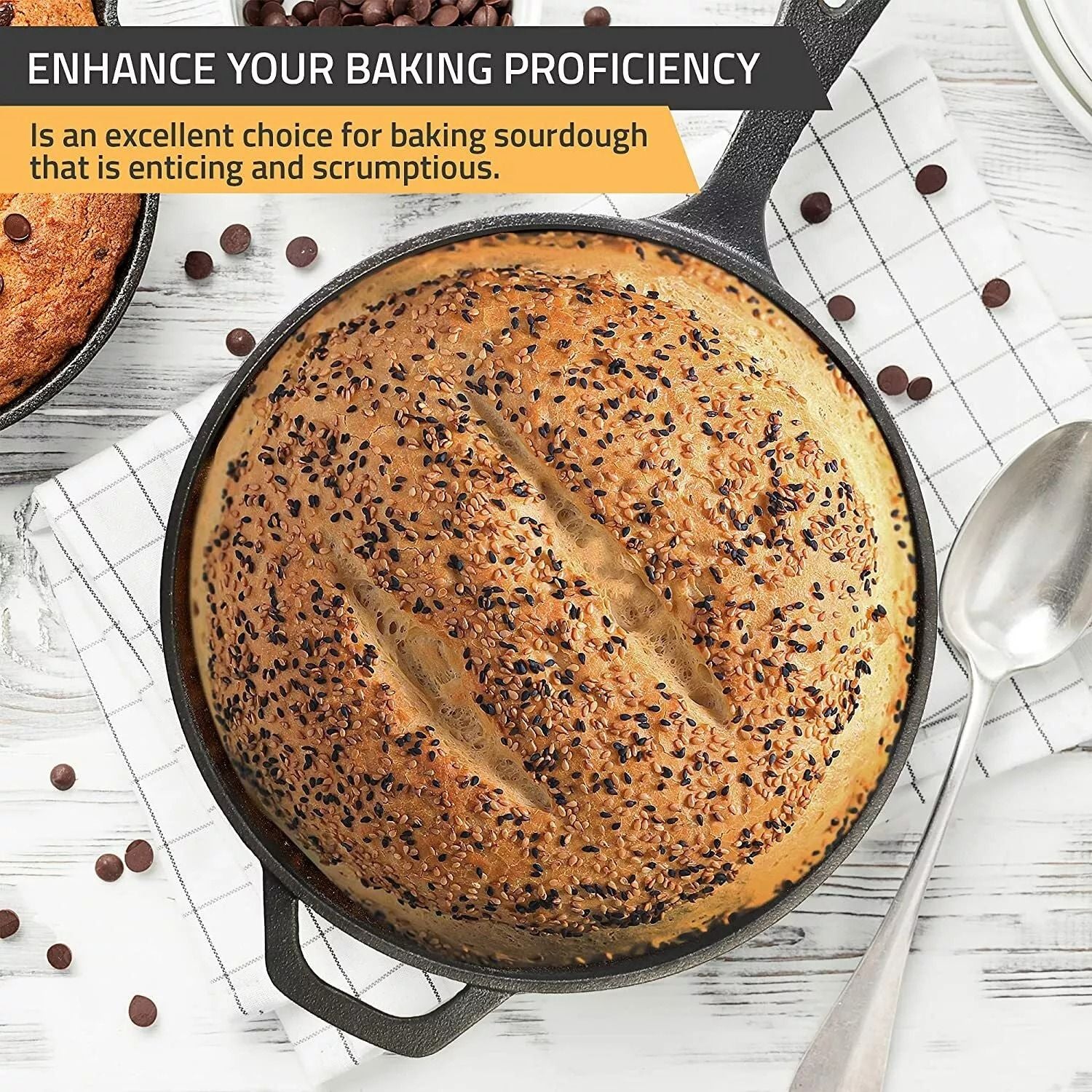 Utopia Kitchen PreSeasoned 125 Inch Cast Iron Skillet  Multipurpose Use For Stovetop Oven  Grill 2