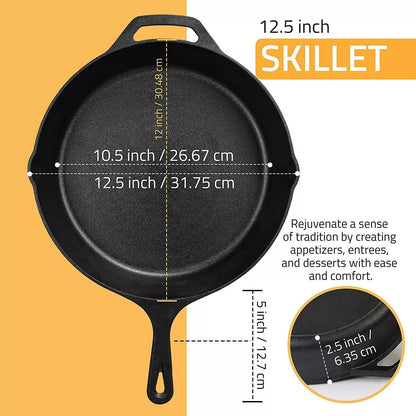 Utopia Kitchen PreSeasoned 125 Inch Cast Iron Skillet  Multipurpose Use For Stovetop Oven  Grill 3