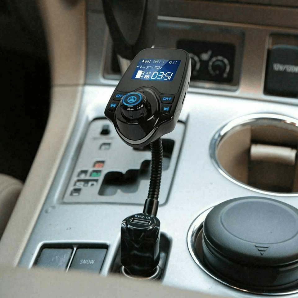 Bluetooth Wireless Car FM Transmitter AUX Stereo Receiver Adapter With 2 USB Charger Ports HandsFre 1