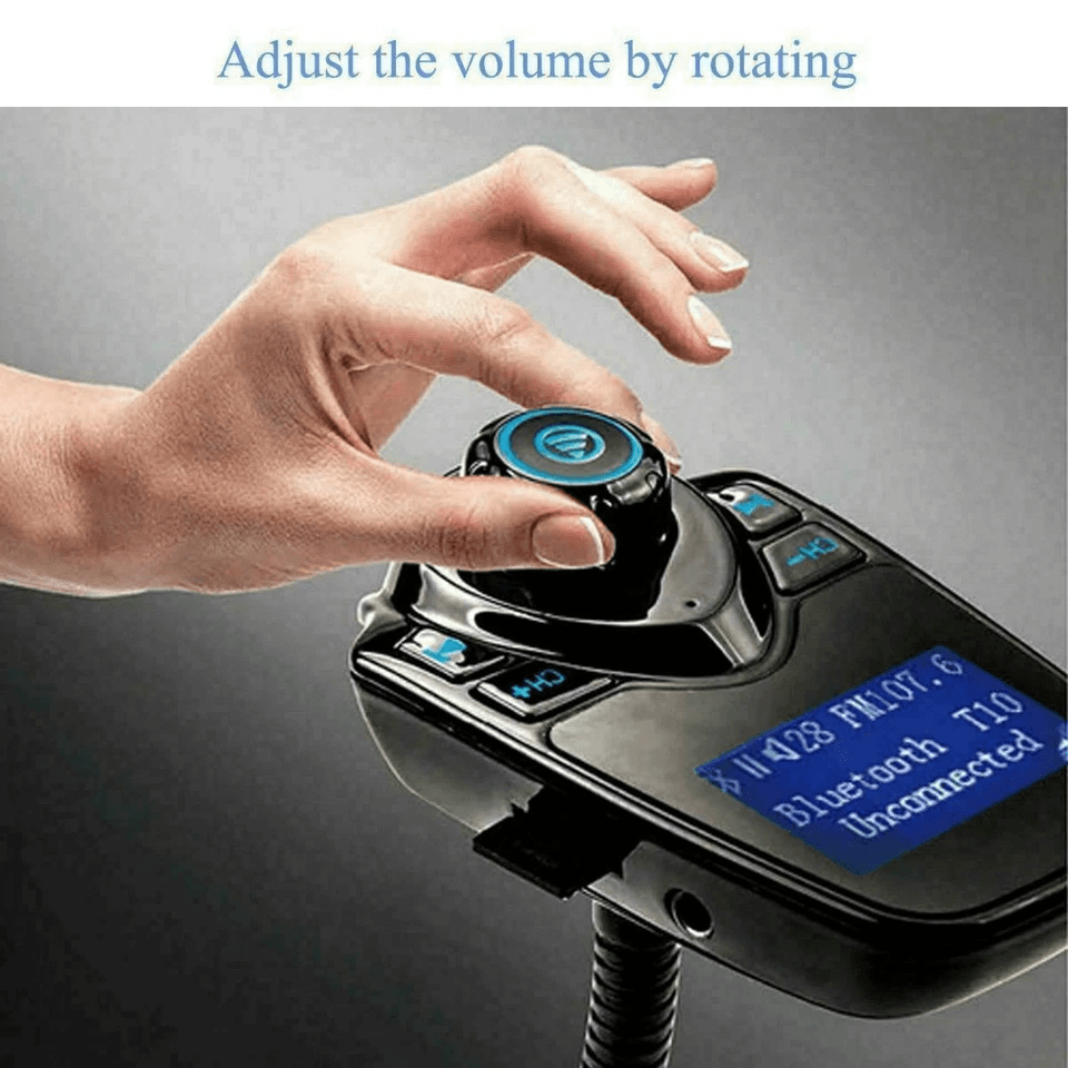 Bluetooth Wireless Car FM Transmitter AUX Stereo Receiver Adapter With 2 USB Charger Ports HandsFre 4