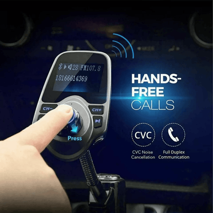 Bluetooth Wireless Car FM Transmitter AUX Stereo Receiver Adapter With 2 USB Charger Ports HandsFre 5