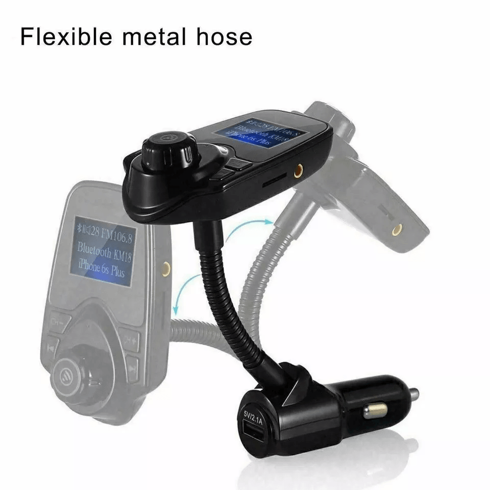 Bluetooth Wireless Car FM Transmitter AUX Stereo Receiver Adapter With 2 USB Charger Ports HandsFre 8
