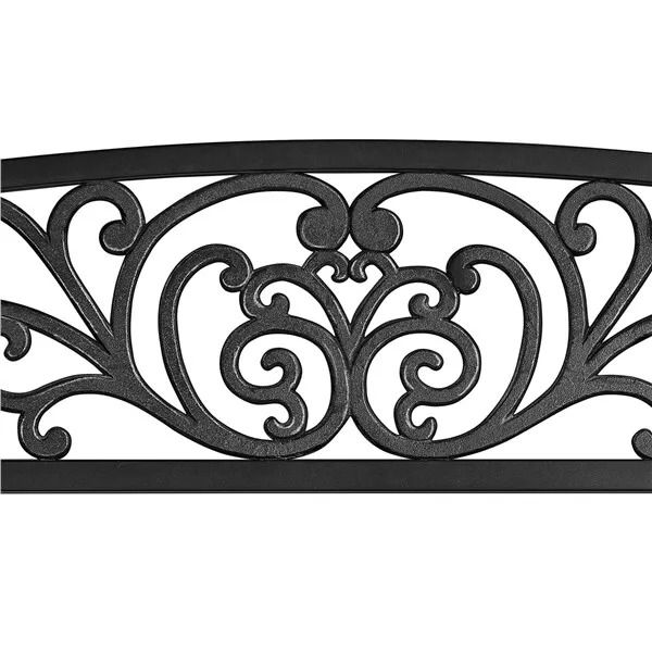 Antique Iron Patio Garden Bench Outdoor Yard Bench with Scroll Heart Design Rust-Resistant Park Bench for Deck, Porch