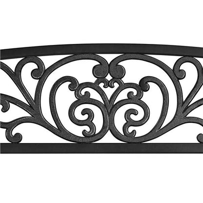 Antique Iron Patio Garden Bench Outdoor Yard Bench with Scroll Heart Design Rust-Resistant Park Bench for Deck, Porch