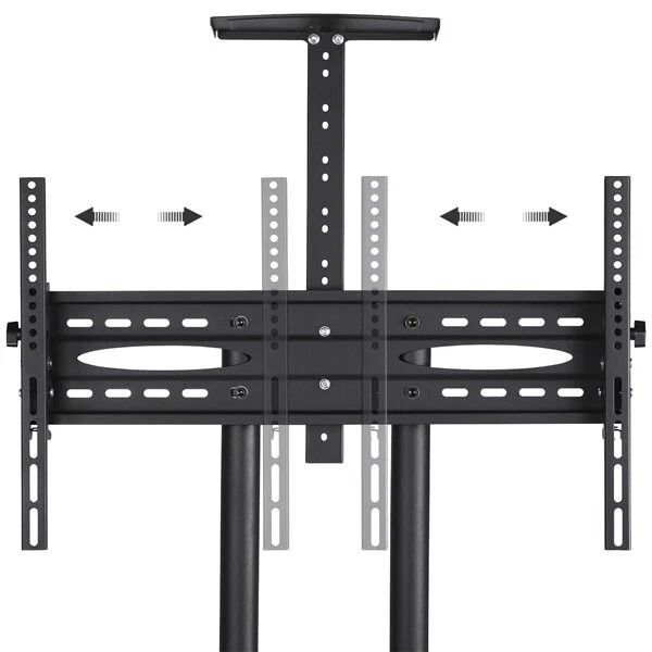 32 To 75in HeightAdjustable Mobile TV Stand  Rolling TV Cart With Lockable Wheels  Storage Shelves 6