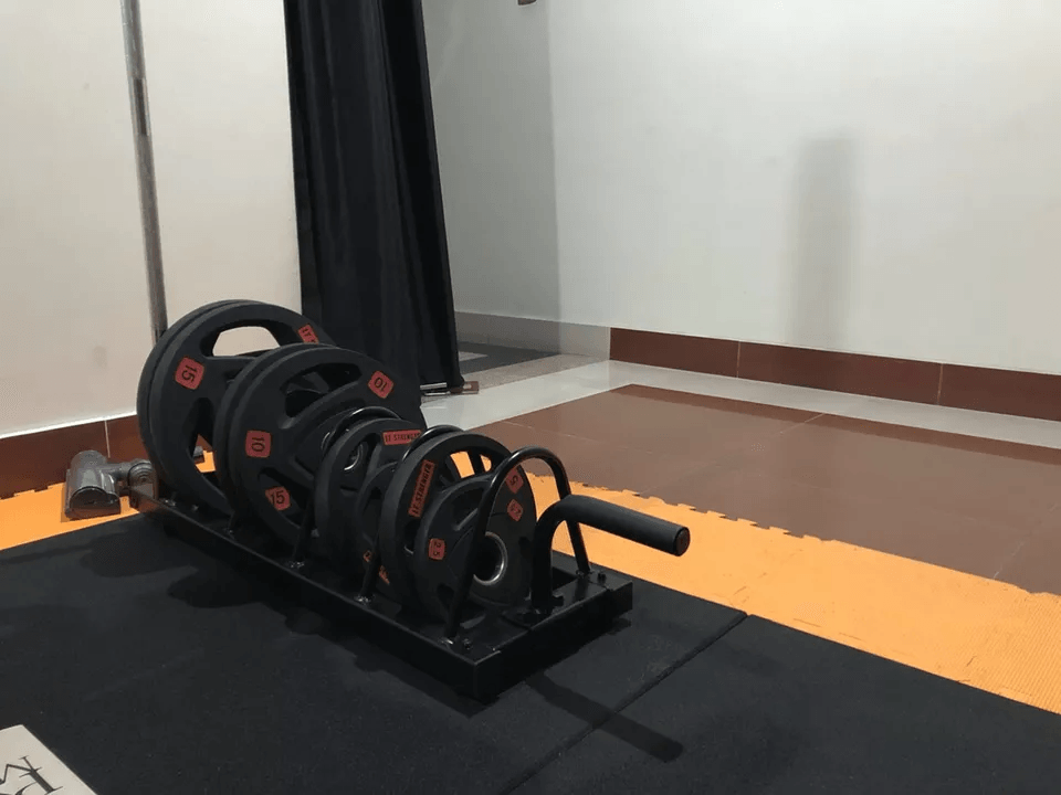 Horizontal Barbell And Plate Storage Rack Olympic Bumper Bar Holder  Weight Plate Organizer Rolling 3