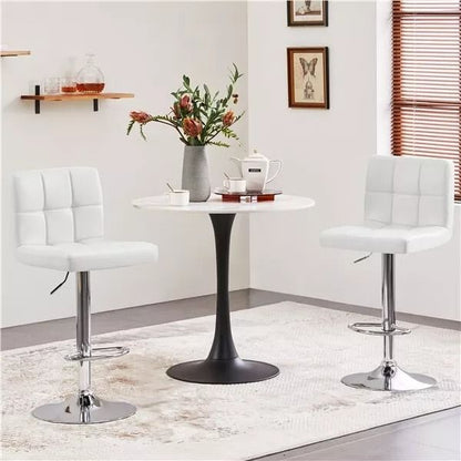Bar Stools PU Leather Barstools Height Adjustable For Kitchen Island Counter Modern Swivel Stools W 1
