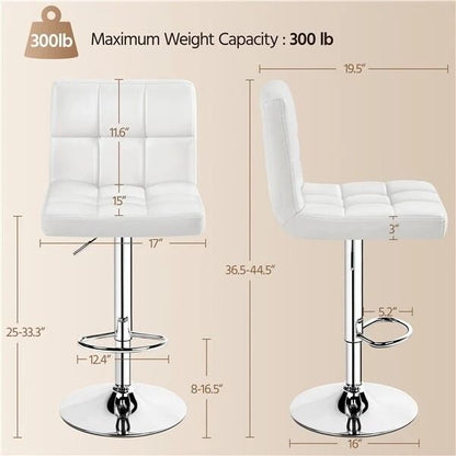 Bar Stools PU Leather Barstools Height Adjustable For Kitchen Island Counter Modern Swivel Stools W 9