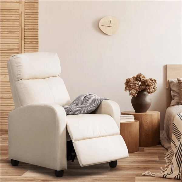 Adjustable Single Leather Reclining Chair With Pocket Spring For Living Room Comfortable Modern Rec 2