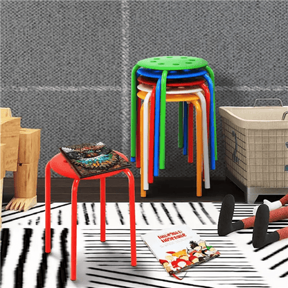 Plastic Stool Kids Children Stacking Stools For Classroom Round Seat Stackable Colorful Multipurpos 1