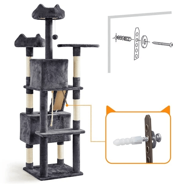 Cat Tree Tower Condo Activity Centre For Indoor Cats MultiLevel Scratching Post Kitten Playhouse  C 9
