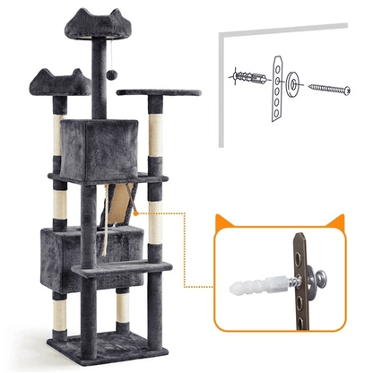 Cat Tree Tower Condo Activity Centre For Indoor Cats MultiLevel Scratching Post Kitten Playhouse  C 9