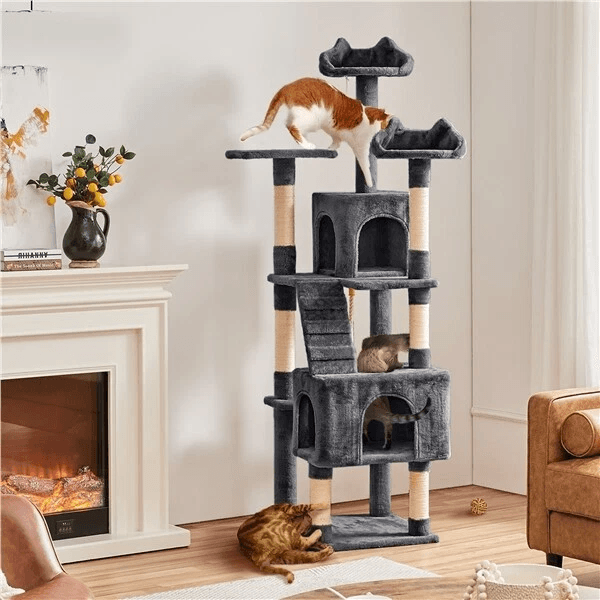 Cat Tree Tower Condo Activity Centre for Indoor Cats, Multi-Level Scratching Post, Kitten Playhouse & Cat Furniture