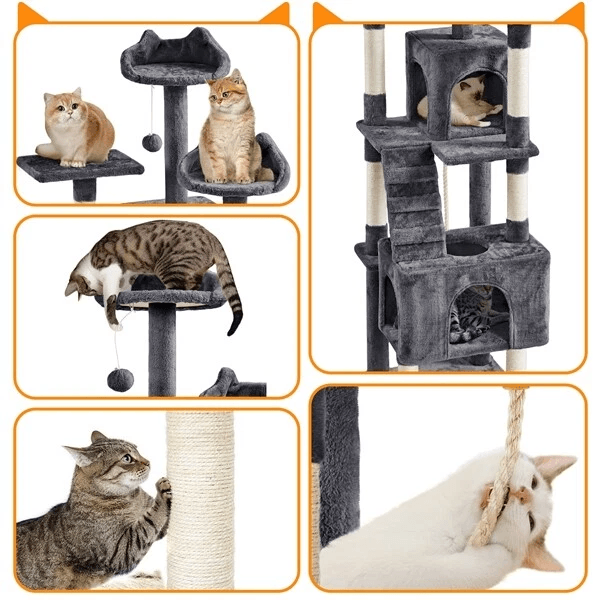 Cat Tree Tower Condo Activity Centre Multilevel Indoor Kitten Playhouse  Scratching Post For Cats 3