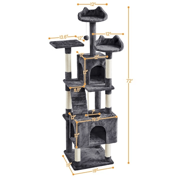 Cat Tree Tower Condo Activity Centre Multilevel Indoor Kitten Playhouse  Scratching Post For Cats 1