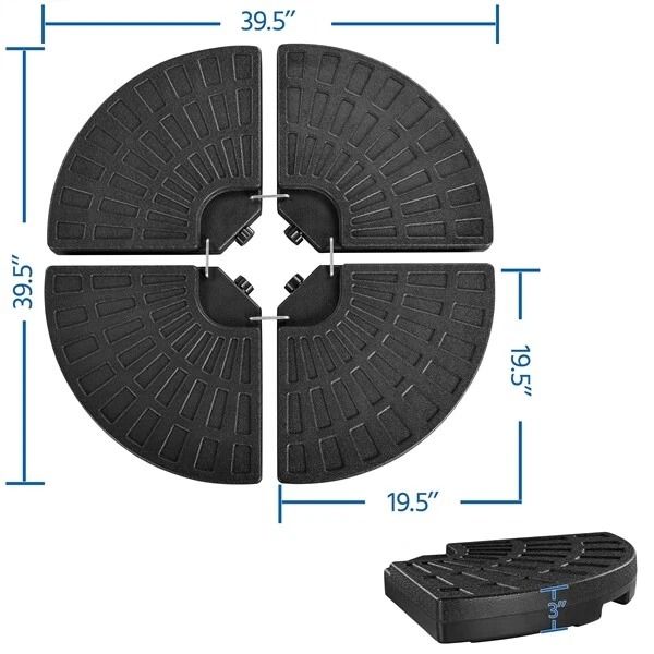 Heavy Duty 4pcs Umbrella Base  Water  Sand Filled Stand For Outdoor Garden Patio  Cantilever Offset 11