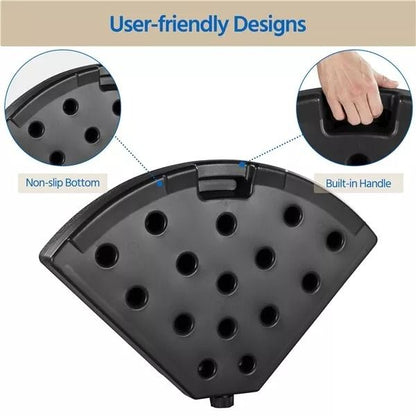Heavy Duty 4pcs Umbrella Base  Water  Sand Filled Stand For Outdoor Garden Patio  Cantilever Offset 9