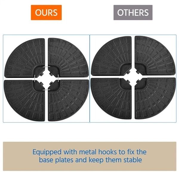 Heavy Duty 4pcs Umbrella Base  Water  Sand Filled Stand For Outdoor Garden Patio  Cantilever Offset 5