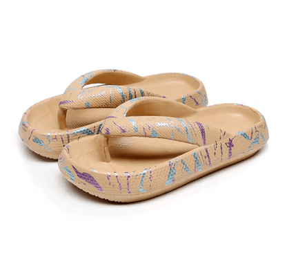 Leopard Cloud Comfort Flip Flops For Women Thick Sole Travel Beach Sandals 1
