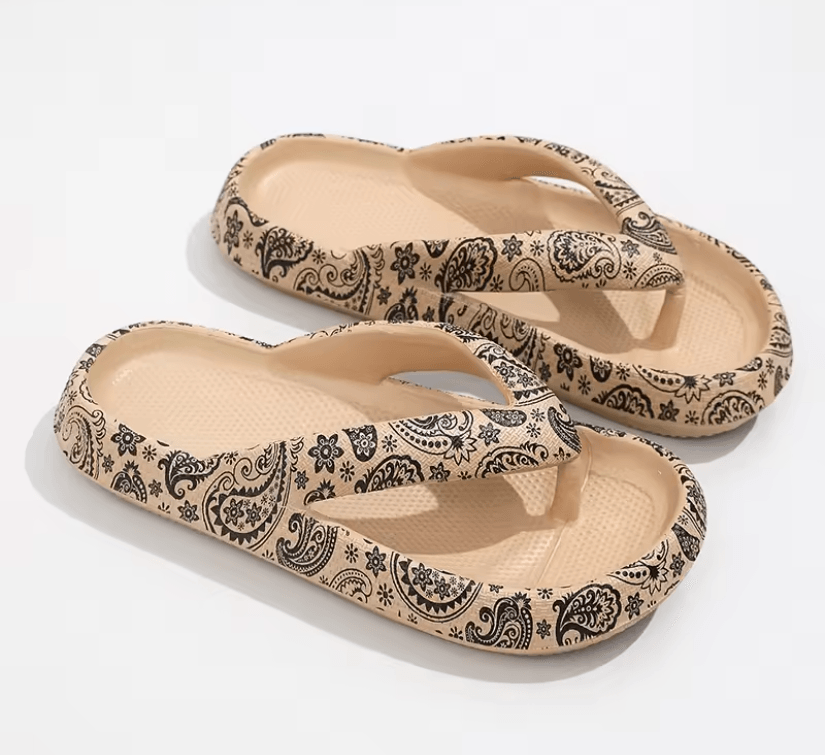 Leopard Cloud Comfort Flip Flops For Women Thick Sole Travel Beach Sandals 2