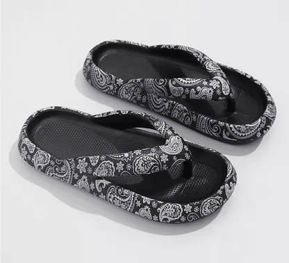 Leopard Cloud Comfort Flip Flops For Women Thick Sole Travel Beach Sandals 6