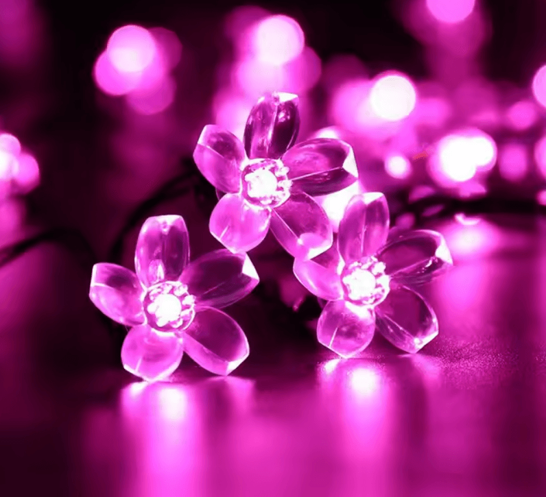 Solar Flower String Lights Outdoor Waterproof Garden Fairy Garland 5