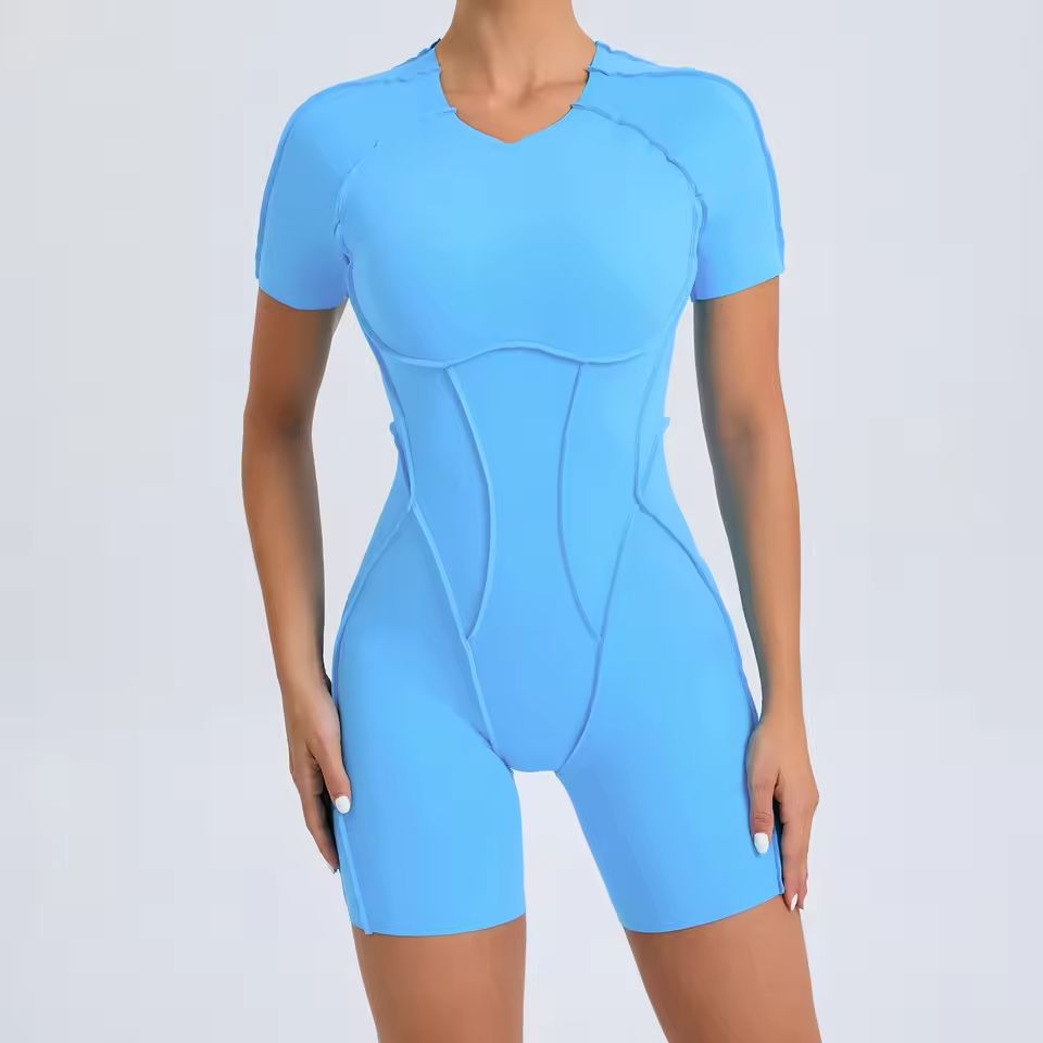 Backless Scrunch Gym Jumpsuit For Women OnePiece Yoga Sportswear 5
