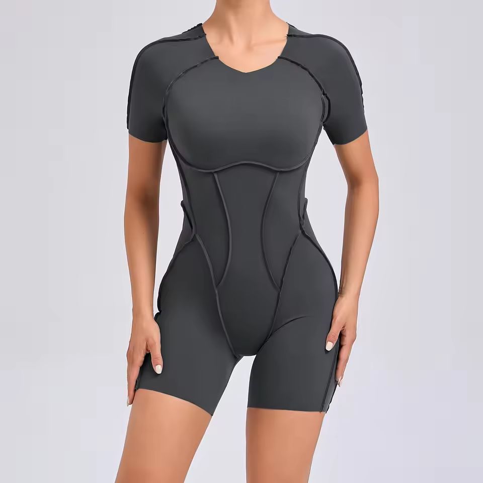Backless Scrunch Gym Jumpsuit For Women OnePiece Yoga Sportswear 9