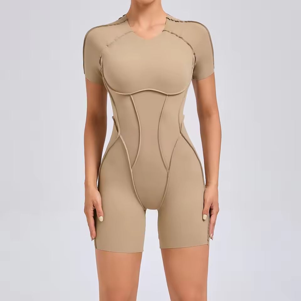 Backless Scrunch Gym Jumpsuit For Women OnePiece Yoga Sportswear 10