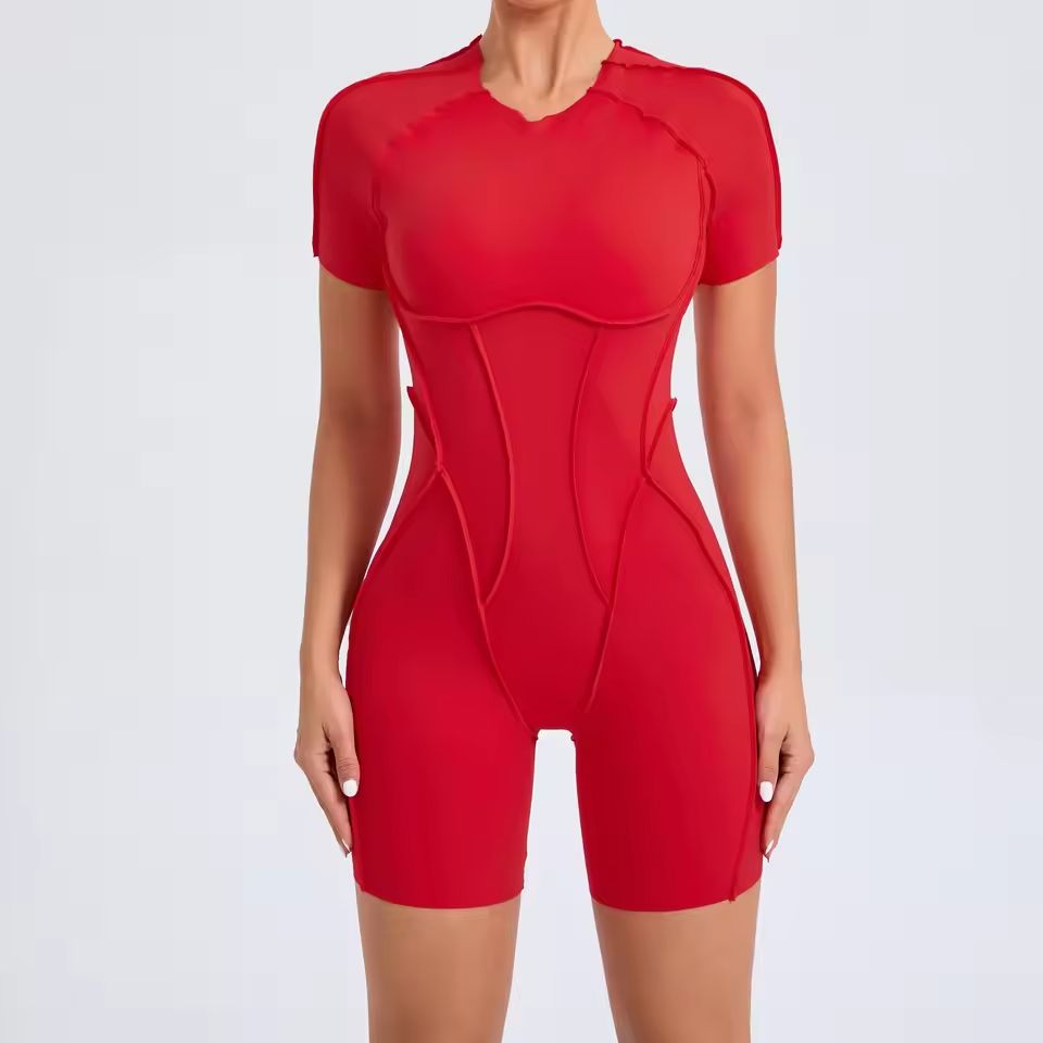 Backless Scrunch Gym Jumpsuit For Women OnePiece Yoga Sportswear 11