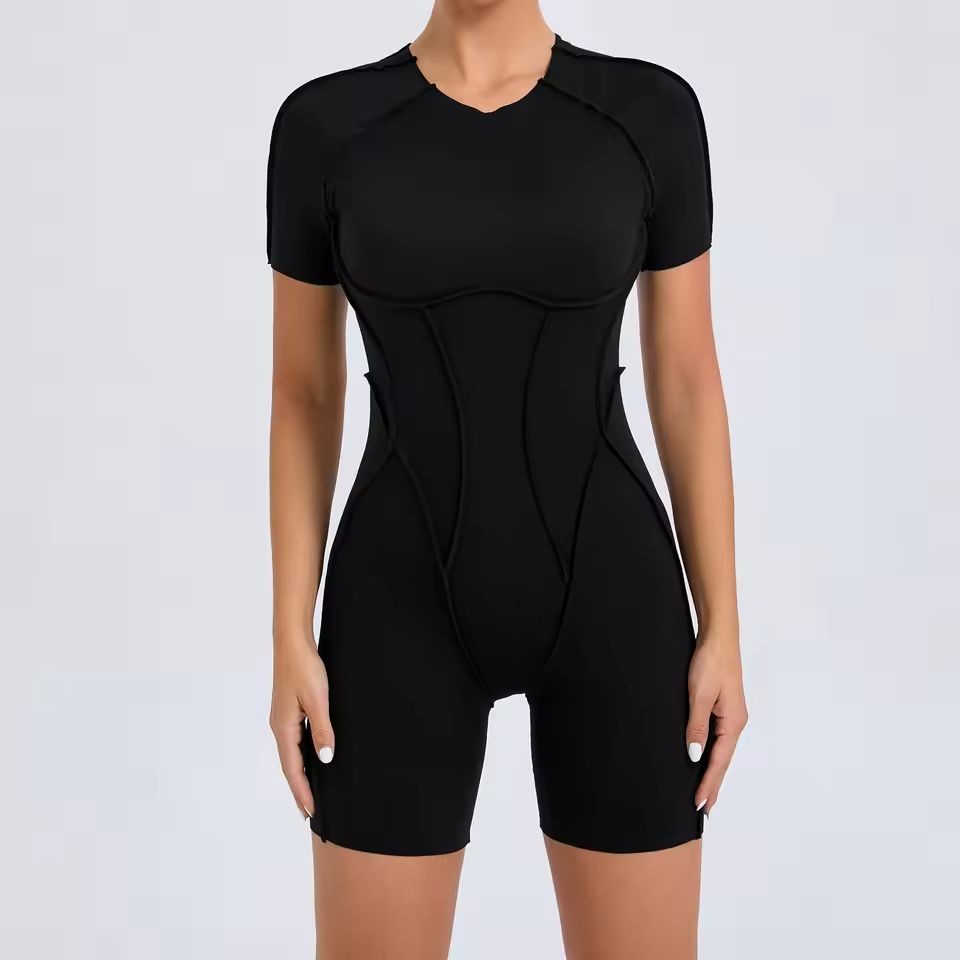 Backless Scrunch Gym Jumpsuit For Women OnePiece Yoga Sportswear 7