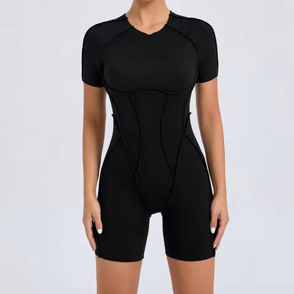 Backless Scrunch Gym Jumpsuit For Women OnePiece Yoga Sportswear 7