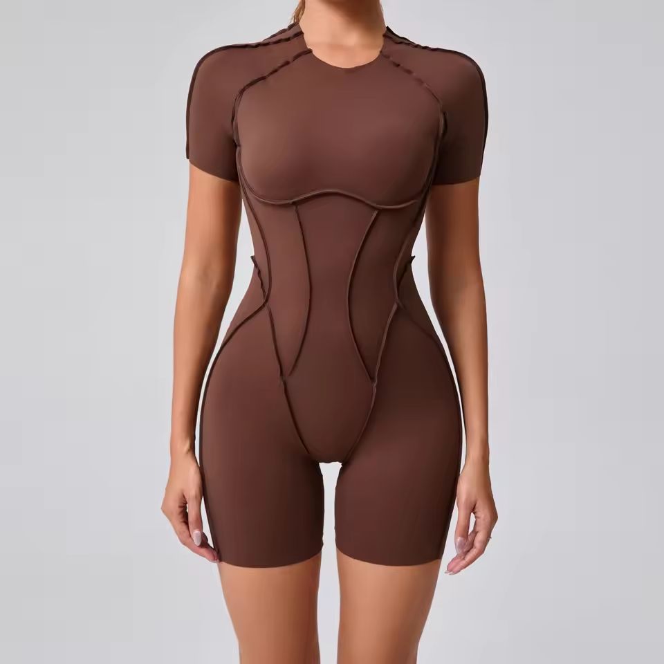 Backless Scrunch Gym Jumpsuit For Women OnePiece Yoga Sportswear 8