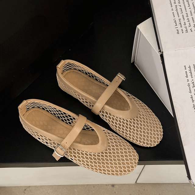 Breathable Mary Jane Flats For Women Summer Cutout Mesh Casual Shoes 1