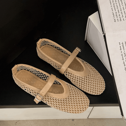 Breathable Mary Jane Flats For Women Summer Cutout Mesh Casual Shoes 1
