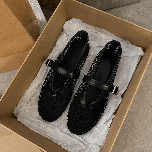 Breathable Mary Jane Flats For Women Summer Cutout Mesh Casual Shoes 2