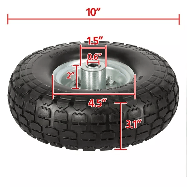 Solid Flat Free Wheelbarrow Tires With Bearing Heavy Duty No Flat Replacement Set 3