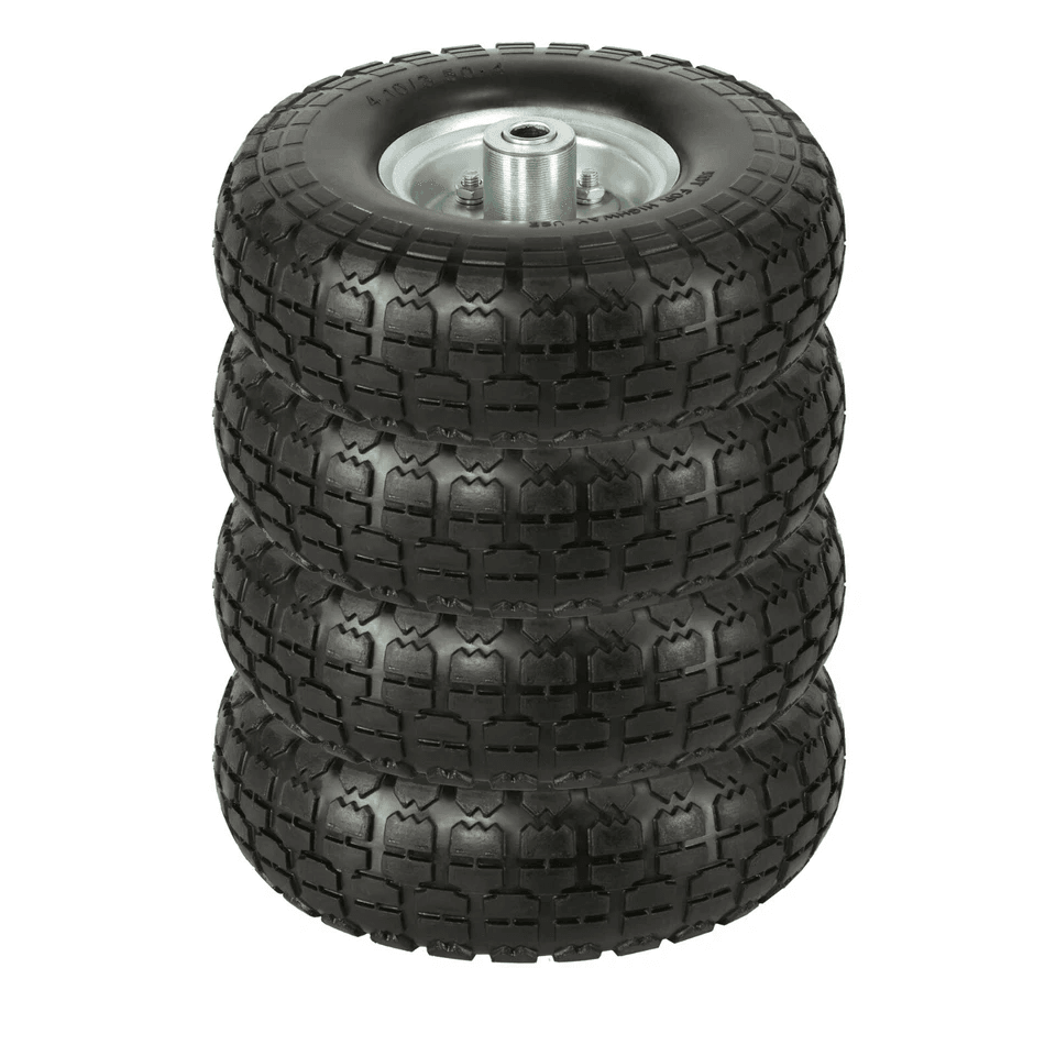 Solid Flat Free Wheelbarrow Tires With Bearing Heavy Duty No Flat Replacement Set 1