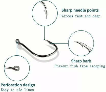 Fish Hooks Black High Carbon Sharpened Kit With Box Quality Fishing Hook Set 4