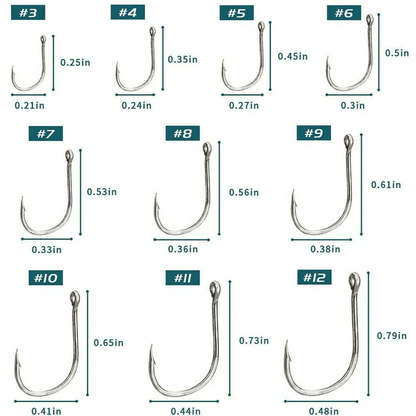 Fish Hooks Black High Carbon Sharpened Kit With Box Quality Fishing Hook Set 1
