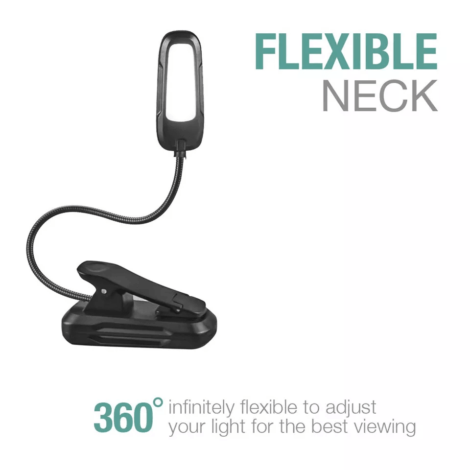 Flexible Rechargeable LED Book Light With 3 Light Modes Easy Clip Reading Lamp 1