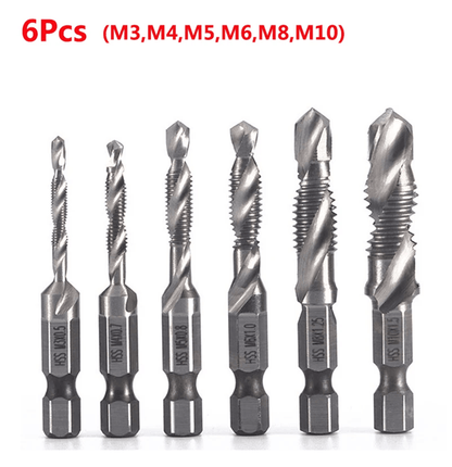 Titanium Metric Tap Drill Bit Set For Hex Shank Power Tools 19