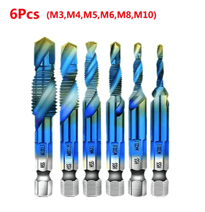 Titanium Metric Tap Drill Bit Set For Hex Shank Power Tools 21