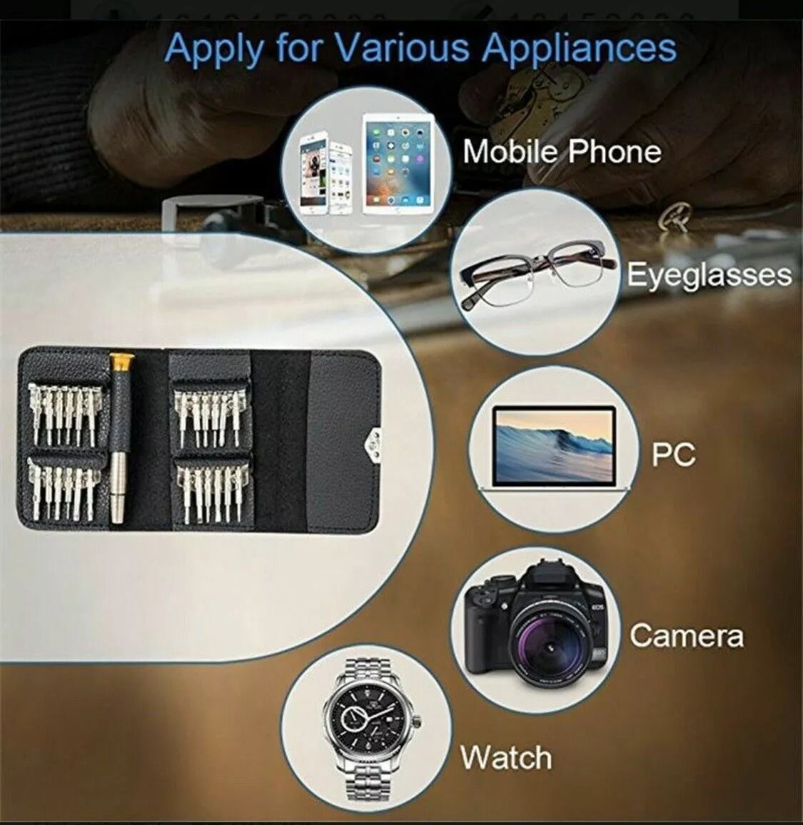HighPrecision Watch Repair Tool Kit Professional Watchmakers Screwdriver Set  Eyeglasses 4