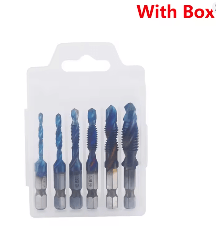 Titanium Metric Tap Drill Bit Set For Hex Shank Power Tools 23