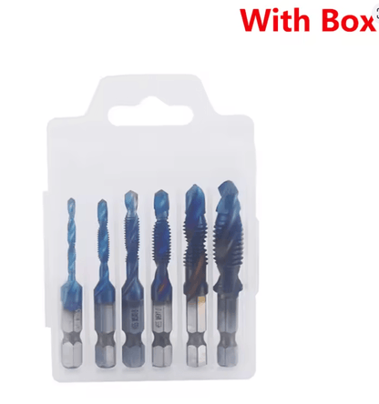 Titanium Metric Tap Drill Bit Set For Hex Shank Power Tools 23